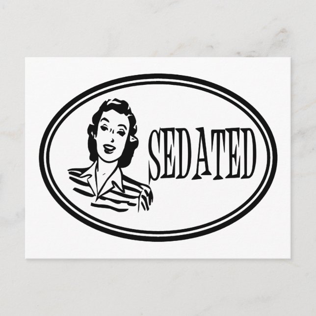 Sedated Retro Housewife Postcard (Front)