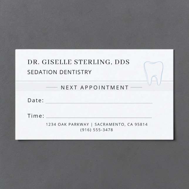 Sedation Dentistry Dentist Tooth Appointment Card (Creator Uploaded)