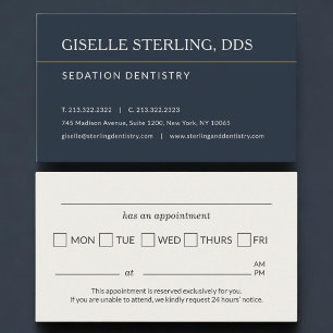 Sedation Dentistry Office Appointment Reminder Card