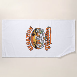 Sedation Vacation Retro Dental Humour Shirt Design Beach Towel