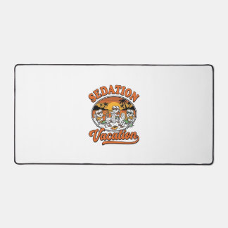 Sedation Vacation Retro Dental Humour Shirt Design Desk Mat