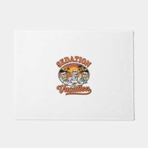 Sedation Vacation Retro Dental Humour Shirt Design Doormat
