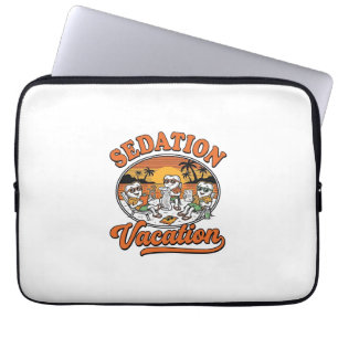 Sedation Vacation Retro Dental Humour Shirt Design Laptop Sleeve