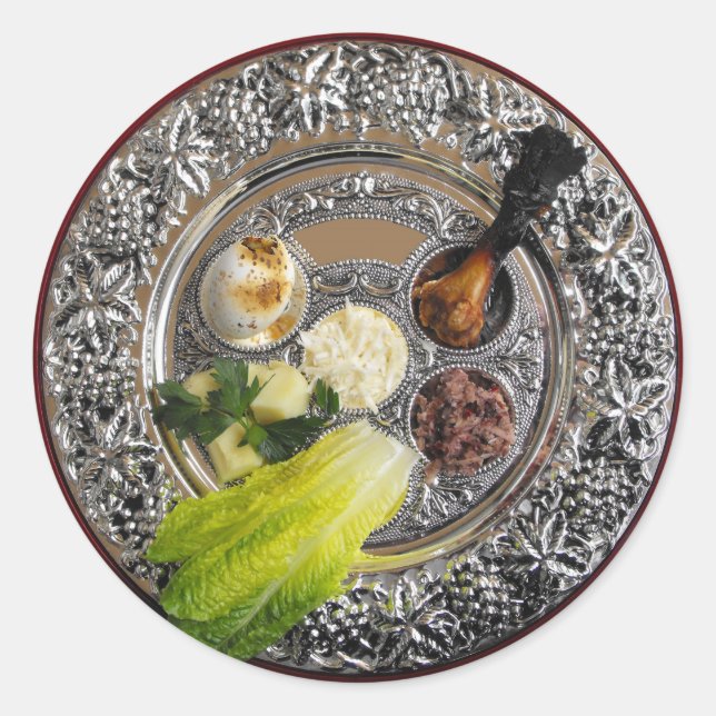 Seder Plate Classic Round Sticker (Front)