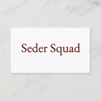 Seder Squad Card, Passover Card, Jewish Holiday Business Card