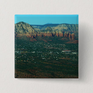 Sedona and Coffee Pot Rock from Above 15 Cm Square Badge