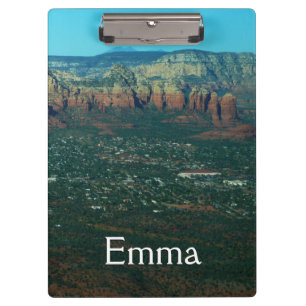 Sedona and Coffee Pot Rock from Above Clipboard