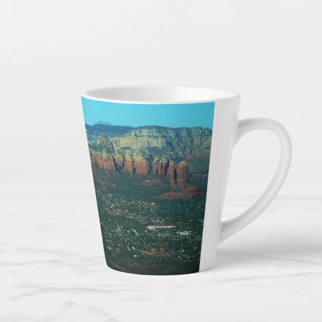 Sedona and Coffee Pot Rock from Above Latte Mug (Right)