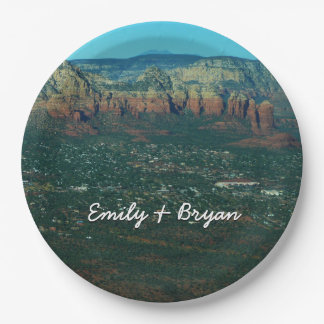 Sedona and Coffee Pot Rock from Above Paper Plate