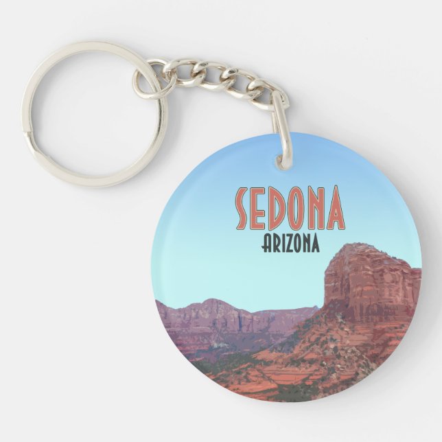 Sedona Arizona Bell Rock Canyon Vintage Key Ring (Front)