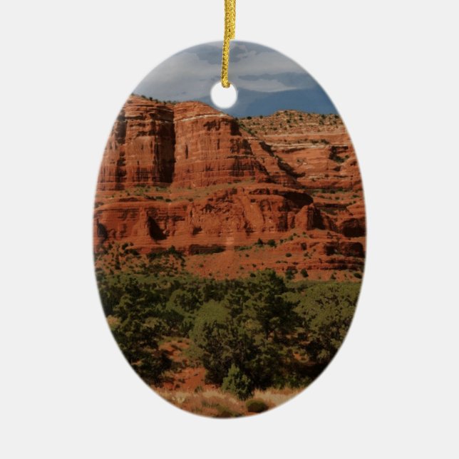 Sedona Arizona Butte Rock Desert Landscape Ceramic Tree Decoration (Front)