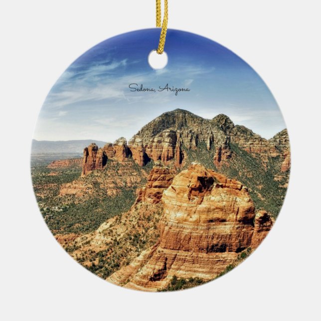 Sedona, Arizona Ceramic Tree Decoration (Front)