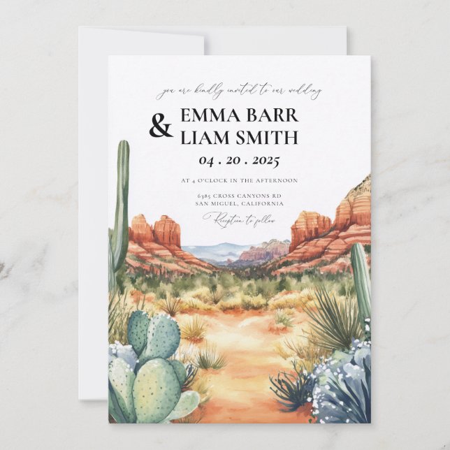 Sedona Arizona Destination Wedding Invitation (Front)