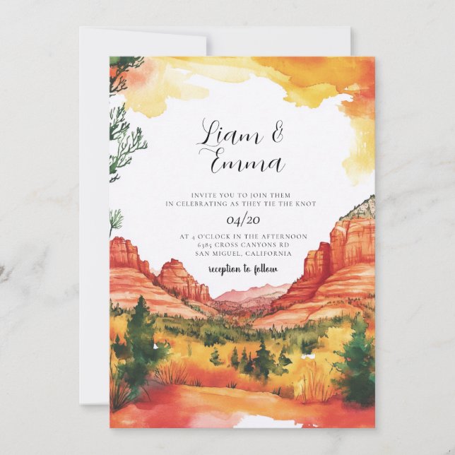 Sedona Arizona Destination Wedding Invitation (Front)