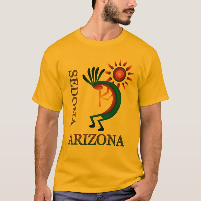 Sedona Arizona Kokopelli with Sun Gold T-Shirt (Front)