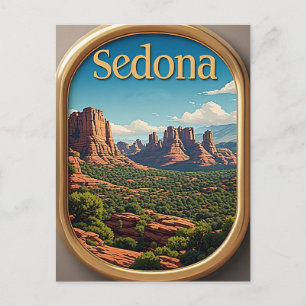 Sedona Arizona Panoramic Red Rock Mountain View Postcard