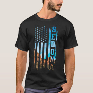 Sedona Arizona Patriotic American Flag Vintage T-Shirt
