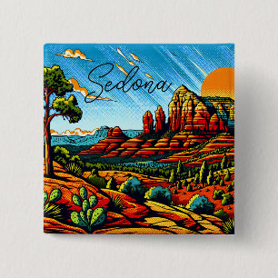 Sedona, Arizona Red Canyon 15 Cm Square Badge