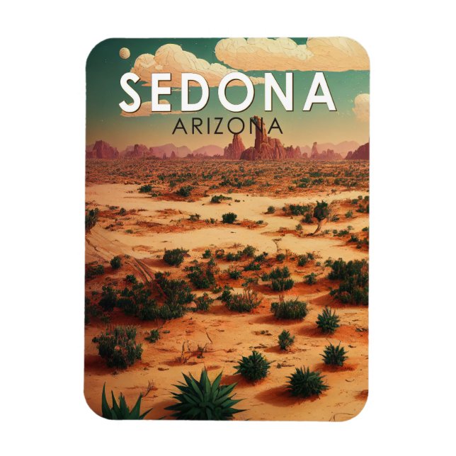 Sedona Arizona Retro Travel Art Vintage Magnet (Vertical)