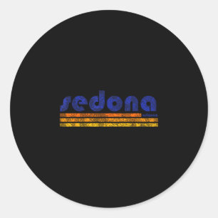 Sedona arizona retro vintage weathered hiking classic round sticker
