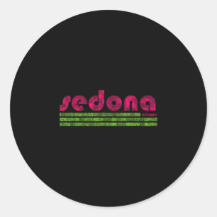 Sedona arizona retro vintage weathered hiking classic round sticker
