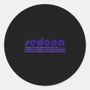 Sedona arizona retro vintage weathered hiking classic round sticker