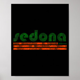Sedona arizona retro vintage weathered hiking poster