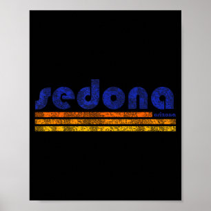Sedona arizona retro vintage weathered hiking poster