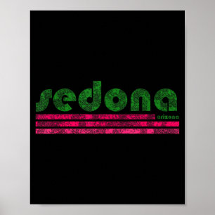 Sedona arizona retro vintage weathered hiking poster