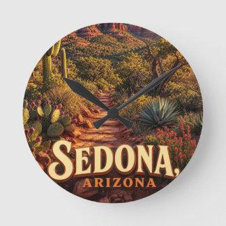 Sedona Arizona Sunset Red Rock Desert Travel Round Clock