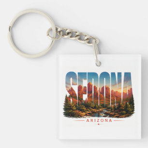 Sedona Arizona Travel Red Rock Desert Landscape Key Ring