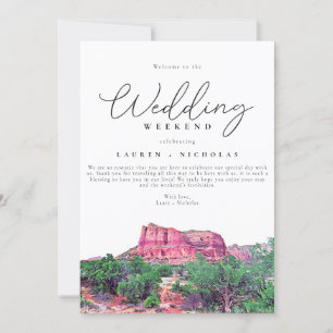 Sedona Arizona Wedding Weekend Welcome Itinerary Invitation