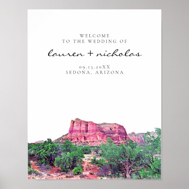 Sedona Arizona Wedding Welcome Sign (Front)
