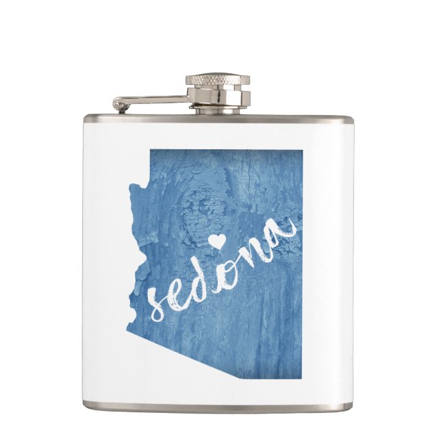 Sedona Arizona Wood Grain Hip Flask (Front)