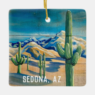 Sedona, AZ Desert Christmas  Ceramic Ornament