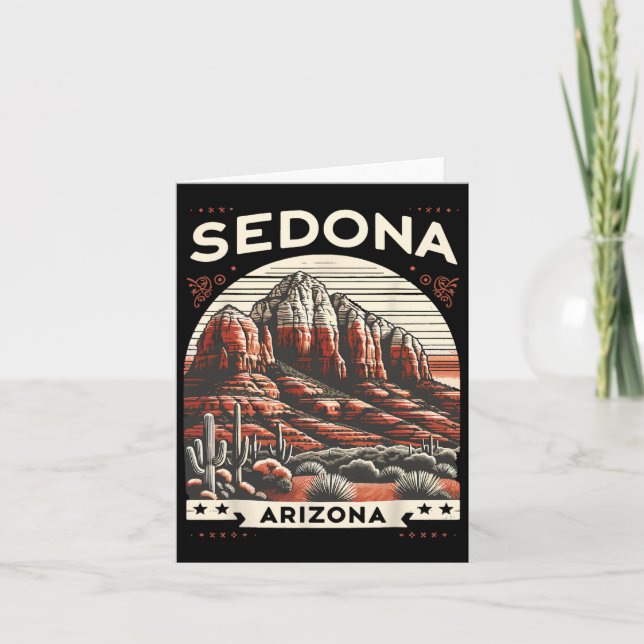 Sedona Az Hiking Outdoors Mountain Sedona Usa Retr Card (Front)