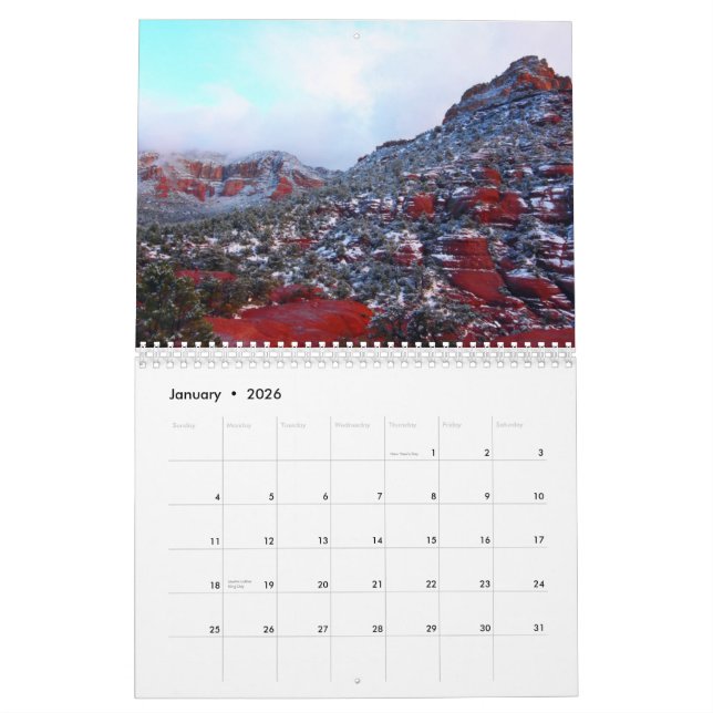 Sedona calendar (Jan 2026)