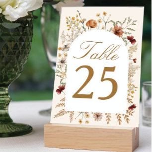 Sedona Garden Arched Wedding Table Number