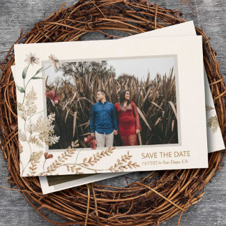 Sedona Garden Flat Save The Date Card