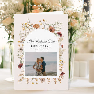 Sedona Garden Flowers Wedding Day Program Programme