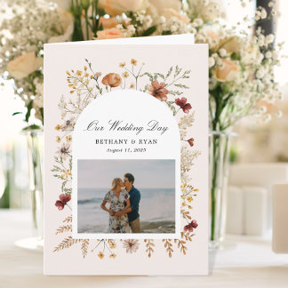 Sedona Garden Flowers Wedding Day Program Programme