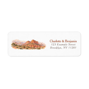 Sedona Red Rock Terracotta Wedding Return Adress