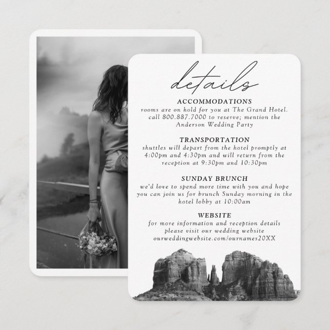 Sedona Wedding Details Enclosure Card (Front/Back)
