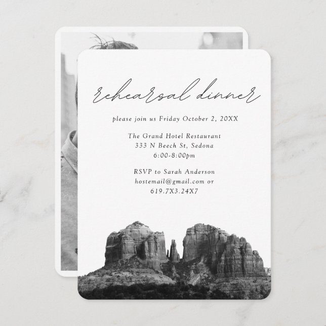 Sedona Wedding Elegant Rehearsal Dinner Enclosure Card (Front/Back)