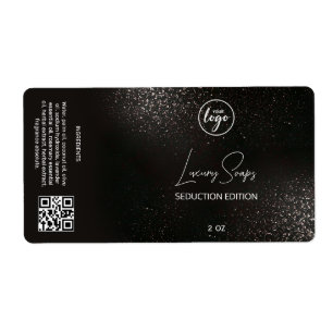 Seductive Black Glitter Soap Labels