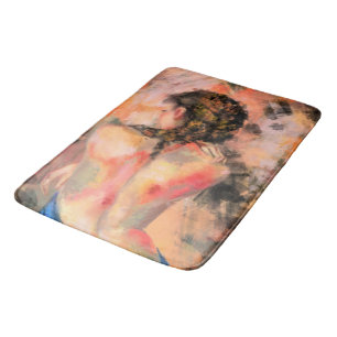 Seductive Lady Bath Mat Art Woman Body Painting