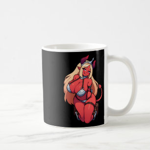 Seductive Tiefling Demon Girl Fantasy Art Sticker Coffee Mug