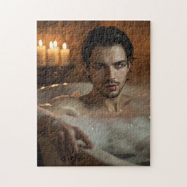 Seductive Vlad Vampire in Bubble Bath Jigsaw Puzzle (Vertical)