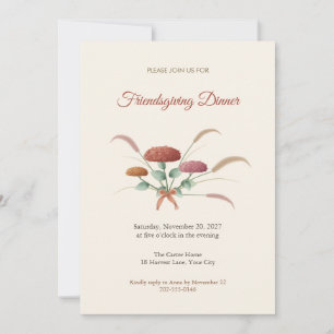 Sedum and Fountain Grass Friendsgiving Invitation