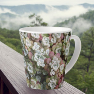 Sedum Spathulifolium Floral Latte Mug